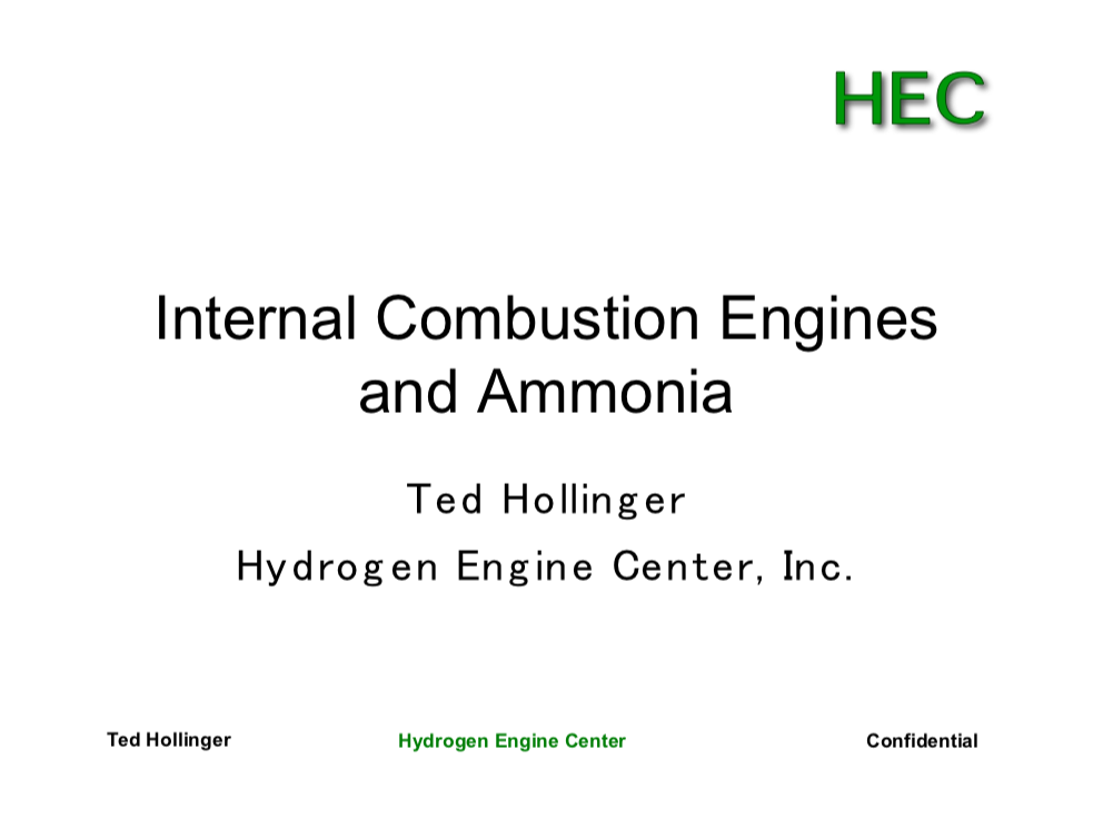 Internal Combustion Engines and Ammonia