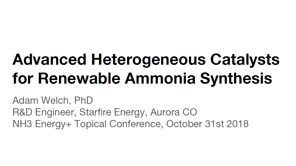 Advanced Catalysts Development for Small, Distributed, Clean Haber-Bosch Reactors