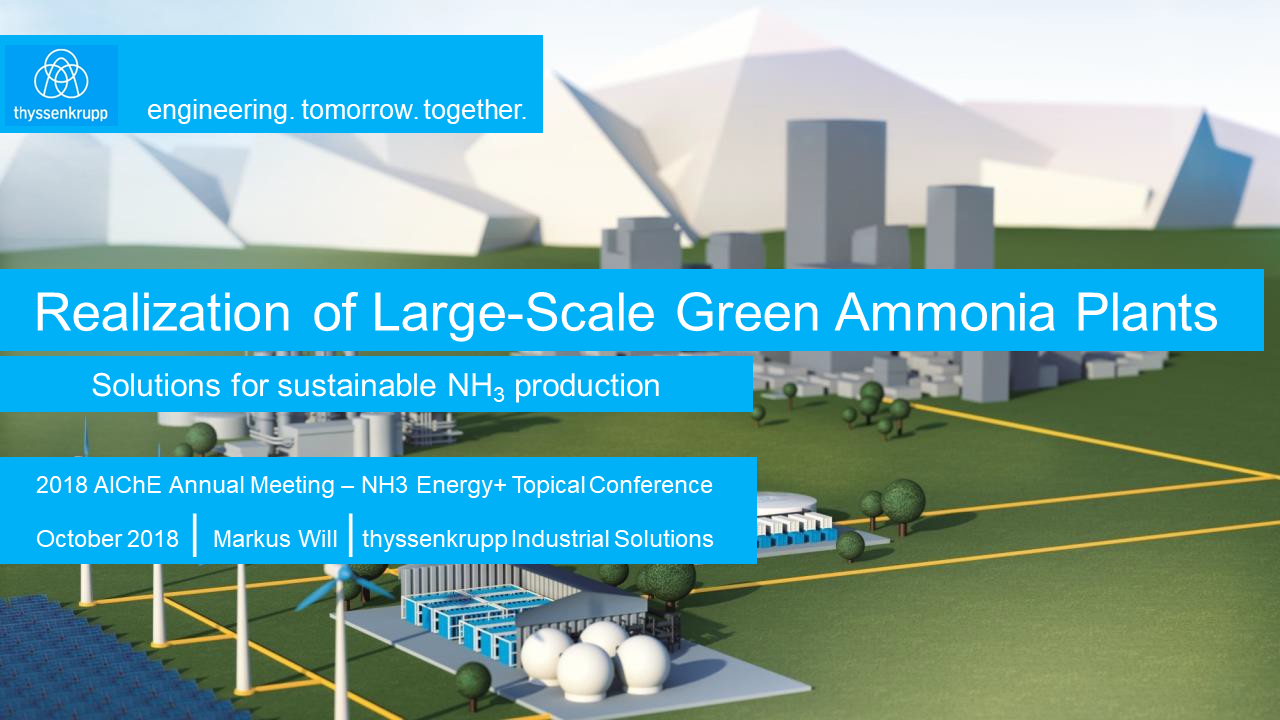Realisation of Large-Scale Green Ammonia Plants