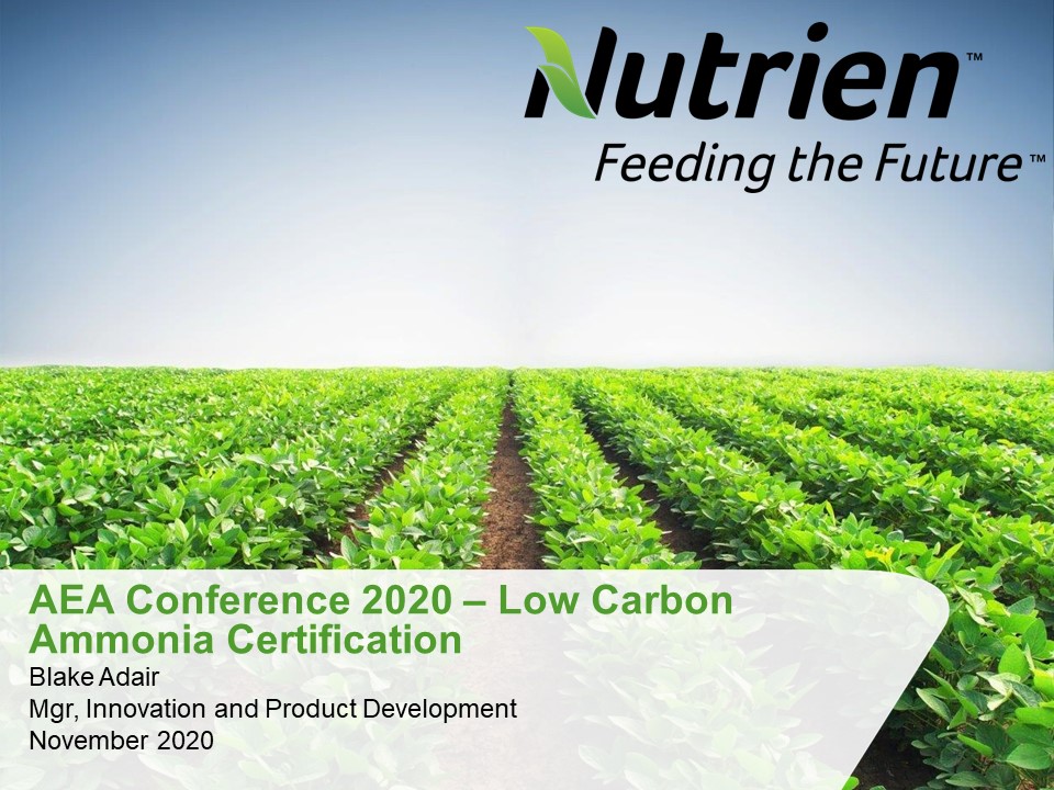 Low Carbon Ammonia at Nutrien