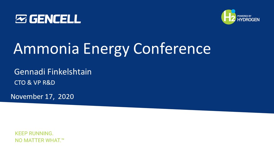 GenCell’s ammonia-fuelled, off-grid power generation solution