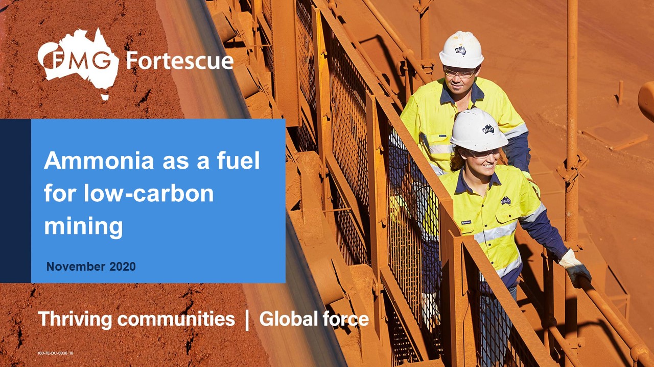 Ammonia as a fuel for Low-Carbon Mining