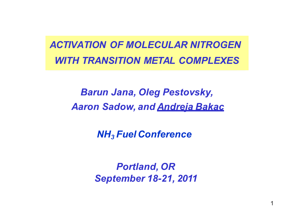 Transition-Metal Catalyzed Reduction of Nitrogen to Ammonia