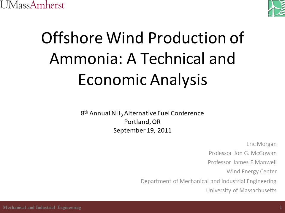 Offshore Wind Production of Ammonia: A Technical and Economic Analysis