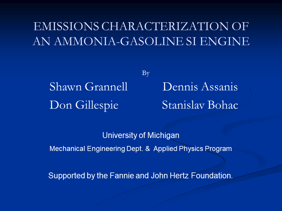 Emissions Characterization of an Ammonia-Gasoline SI Engine