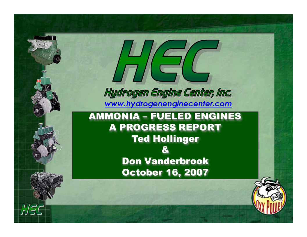 Ammonia-Fueled Internal Combustion Engines — A Progress Report