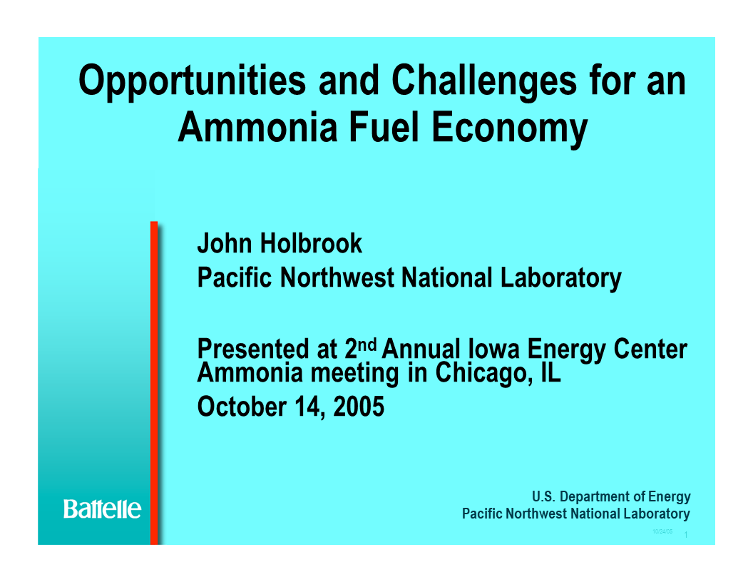 Opportunities and Challenges for an Ammonia Fuel Economy