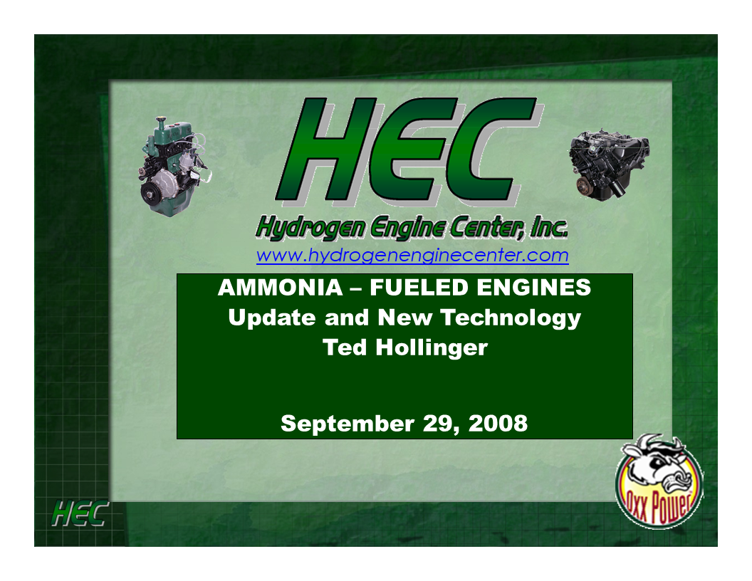 Review of Field Data on Ammonia Irrigation Pump Engine and New Ammonia Engine Development