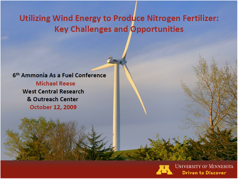 Ammonia from Wind, Progress Update