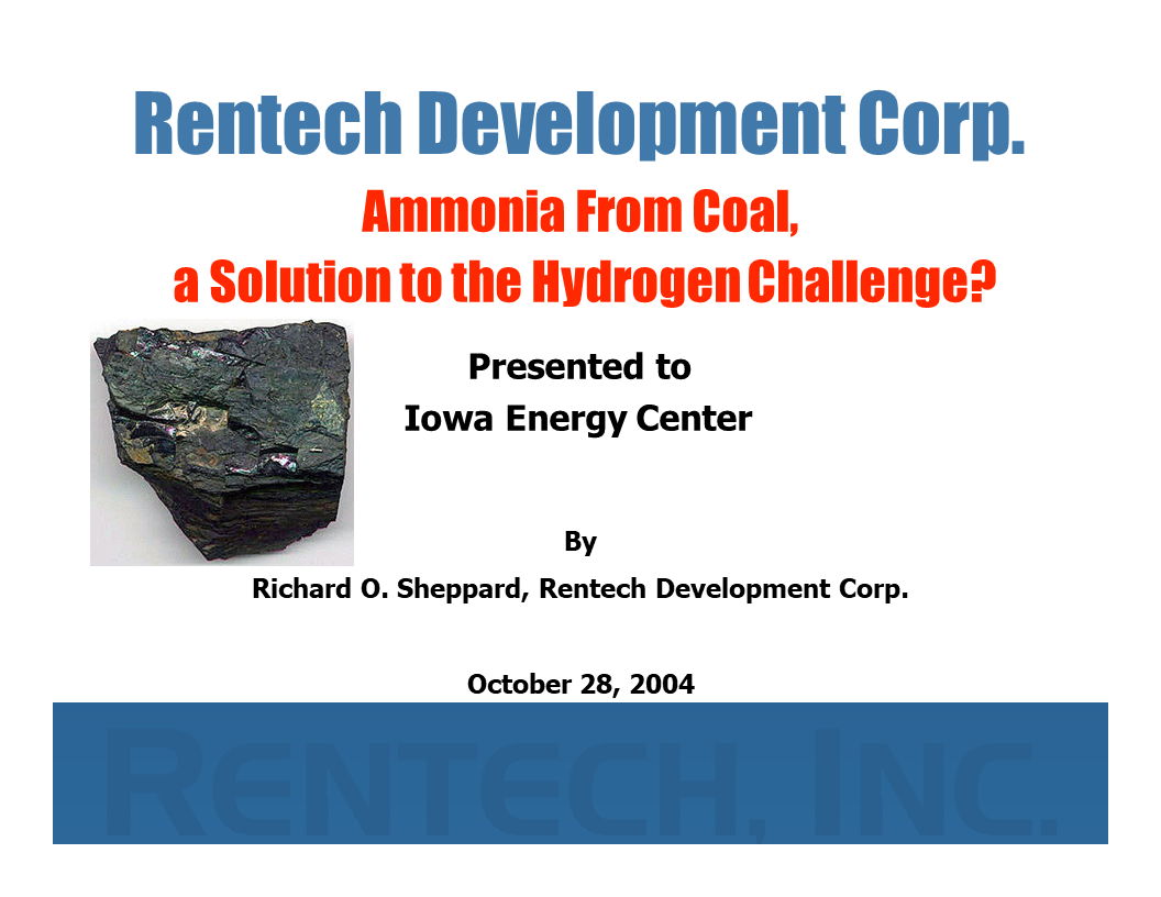 Clean Coal and Ammonia: World and US