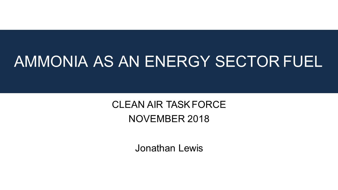 Ammonia as an energy sector fuel