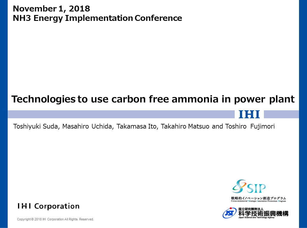 Technologies to use carbon free ammonia in power plant
