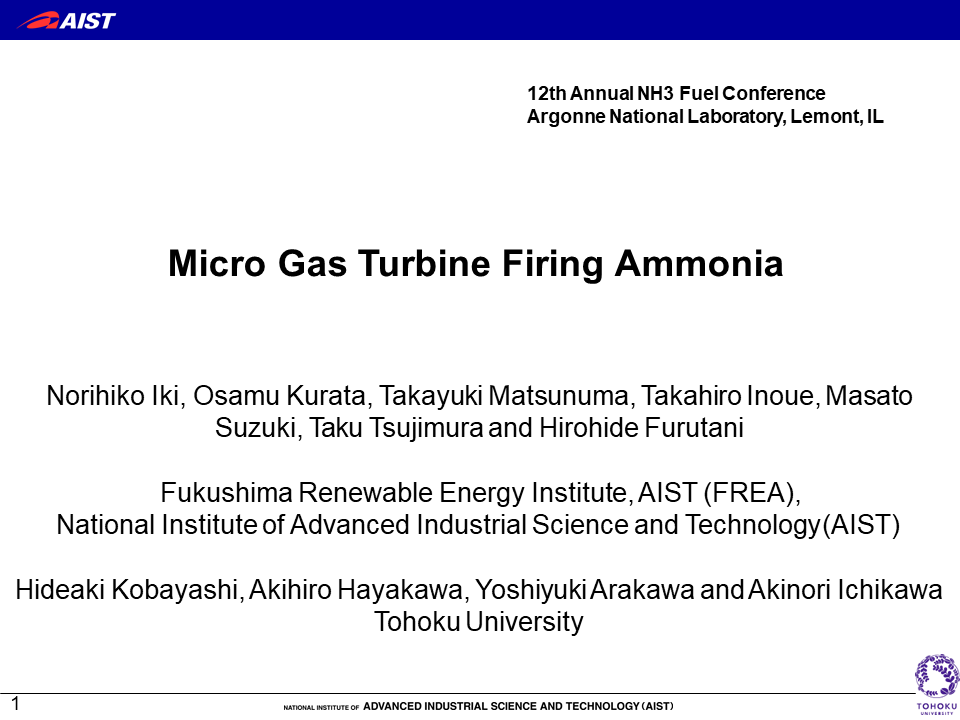 Micro Gas Turbine Firing Ammonia