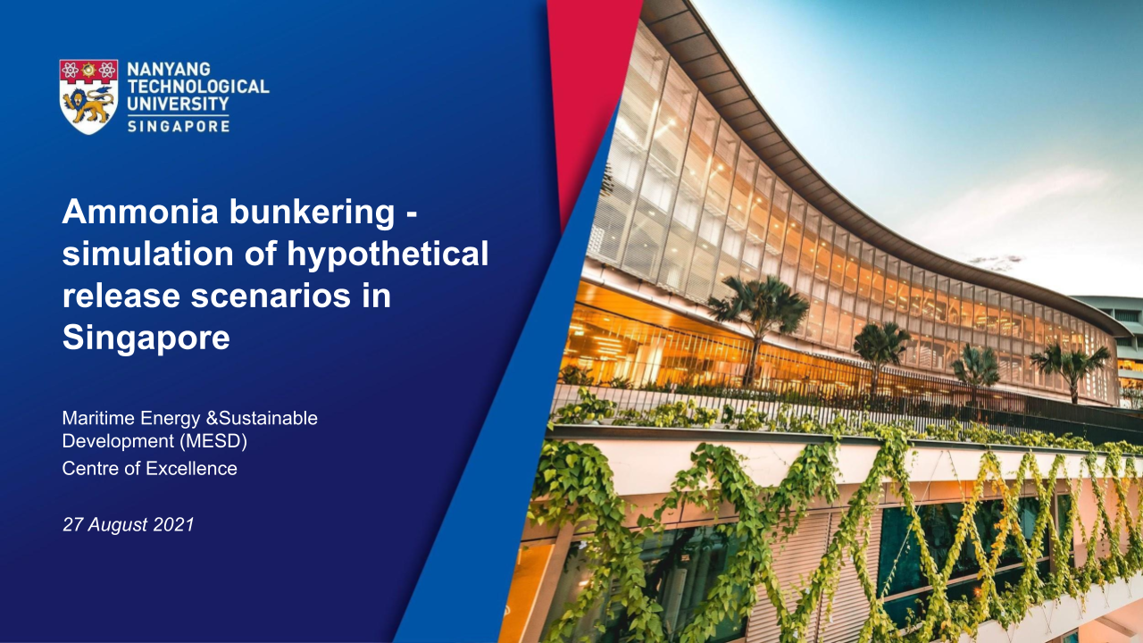 Ammonia bunkering - simulation of hypothetical release scenarios in Singapore