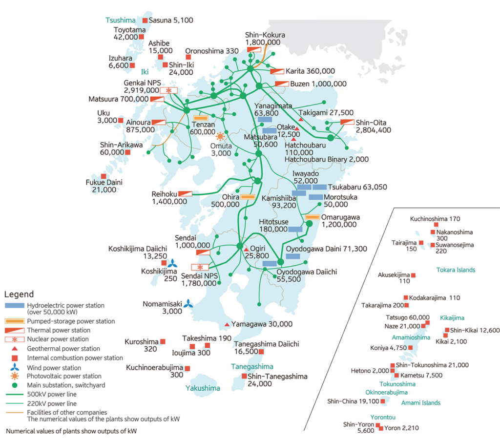 Power generation on Kyushu Island.