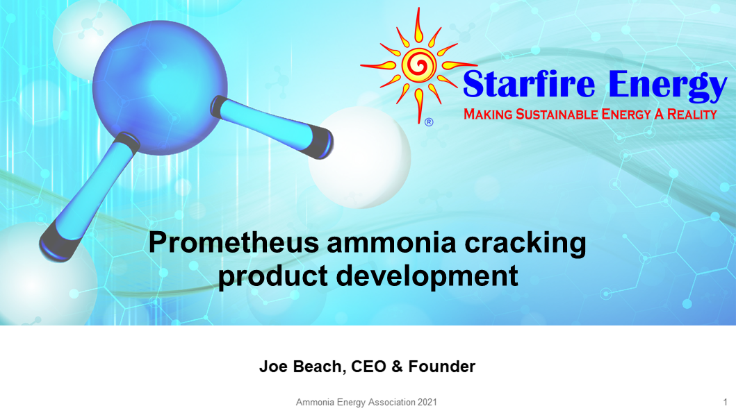 Starfire Energy's Prometheus ammonia cracking technology