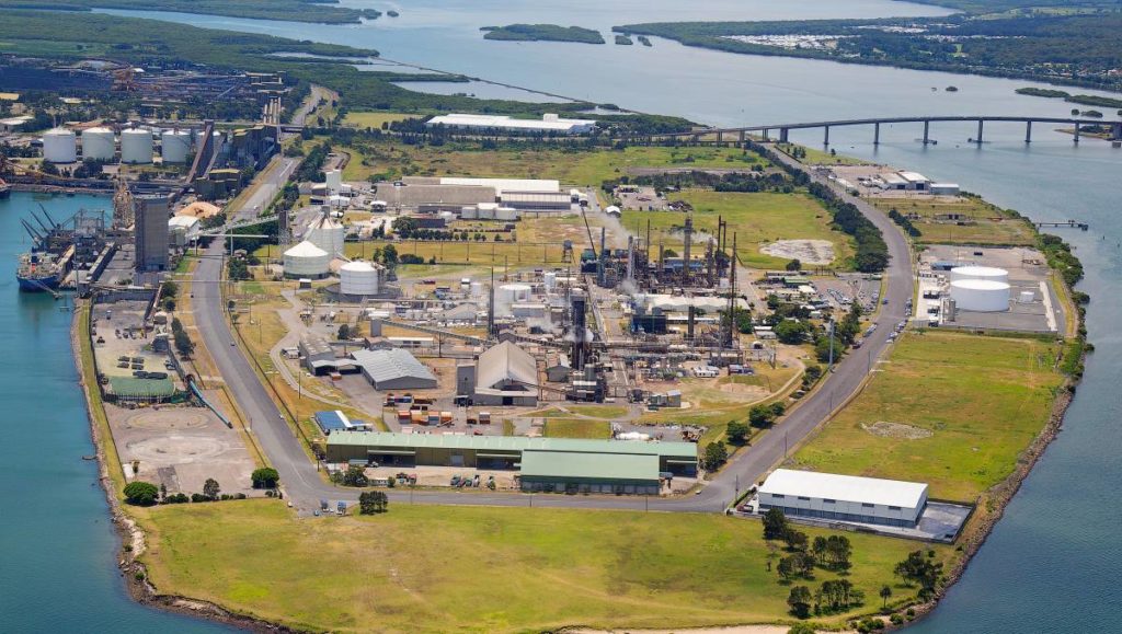 Kooragang Island ammonia production plant in Newcastle, Australia.