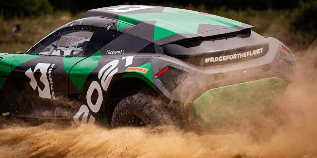 The ODYSSEY21 SUV rally car, which will be modified to run on hydrogen fuel for the upcoming Extreme-H racing championship. SourcE: Extreme-E.