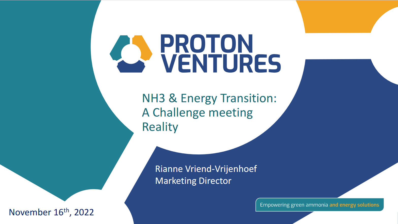 NH3 & Energy Transition: a challenge meeting reality