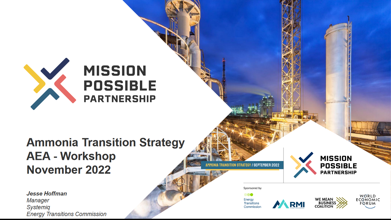 Ammonia Transition Strategy - Workshop