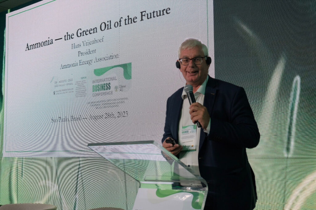 AEA President Hans Vrijenhoef presents in Sao Paulo last month.