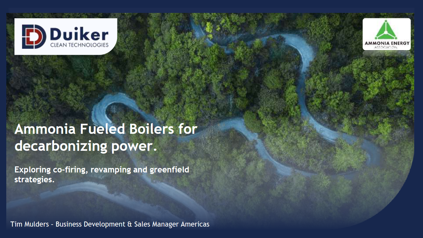 Ammonia Fueled Boilers for decarbonizing power