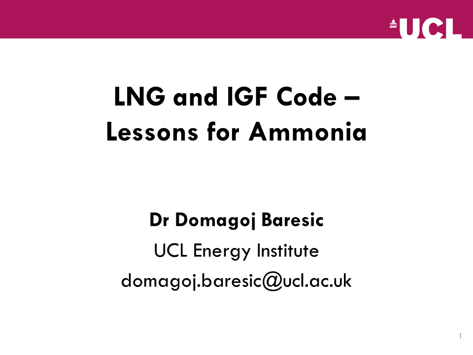 Ammonia as a marine fuel – progress to 2030 and regulatory lessons from LNG