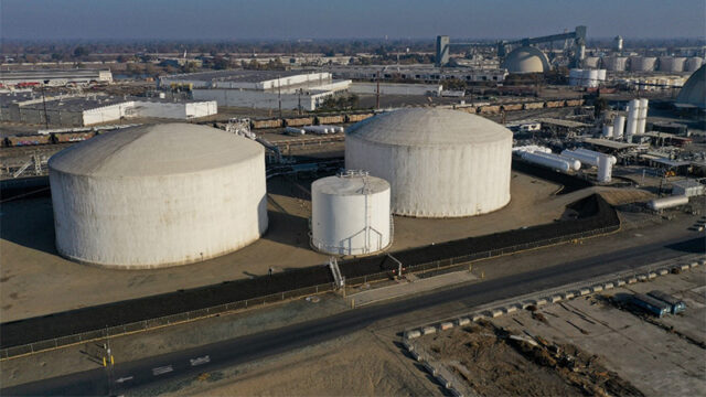 CALAMCO’s existing ammonia storage facilities at the Port of Stockton.